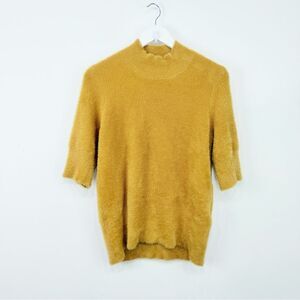 Bailey 44 x Revolve Mustard Yellow Faux Fur Fuzzy Knit Mock Neck Sweater